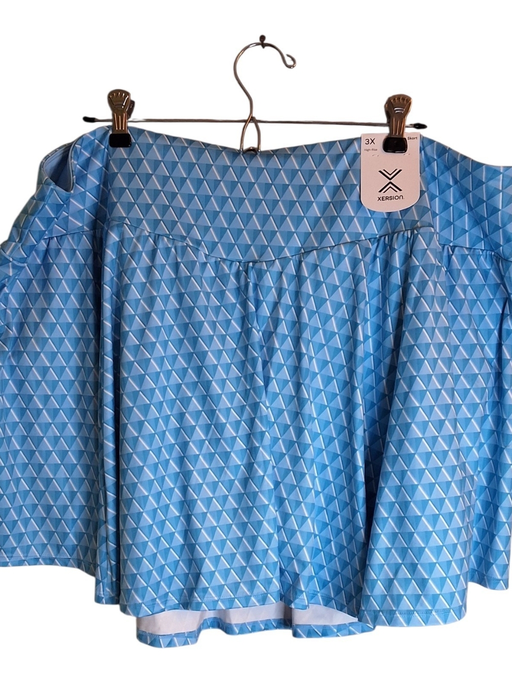 NWT Xersion Light Blue Geometric Print Flounce Skort- 3X
